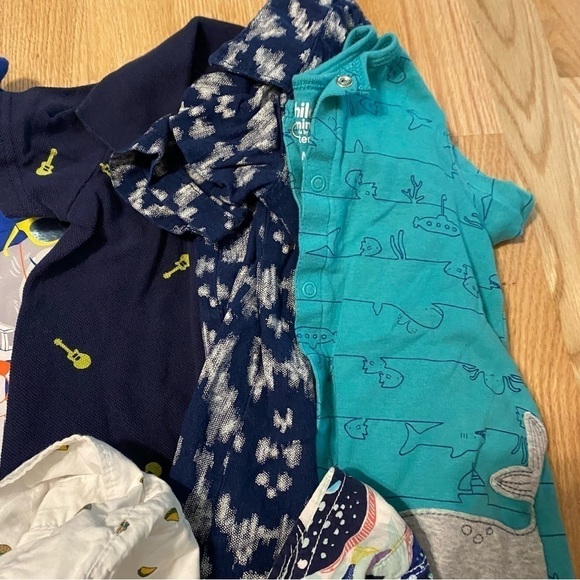 24 mos 2T Clothing Bundle Swim Trunk Oshkosh Shortalls Overalls Button Down - Picture 8 of 12